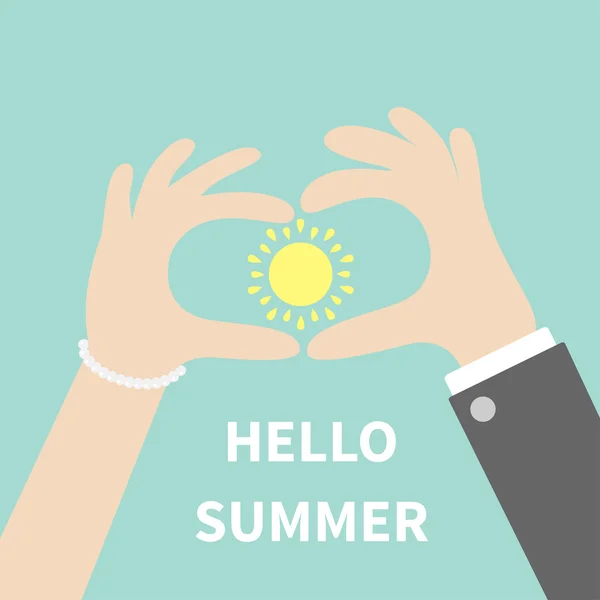 Γεια σας καλοκαίρι ευχετήρια κάρτα — Διανυσματικό Αρχείο