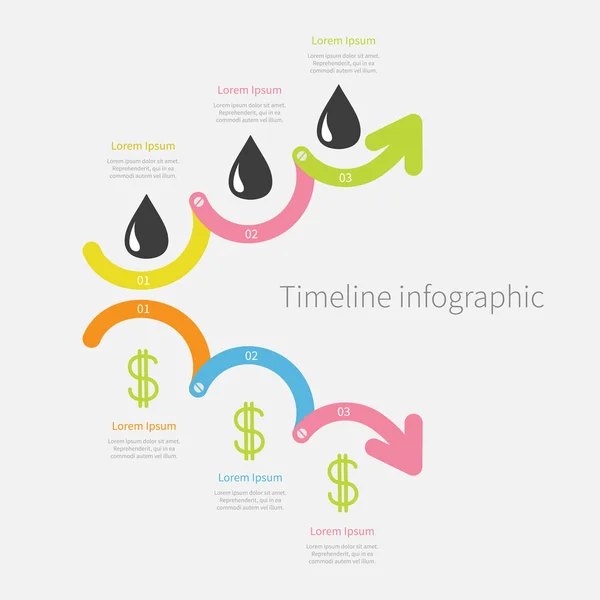 Cronología Infografía Signo de dólar icono — Archivo Imágenes Vectoriales
