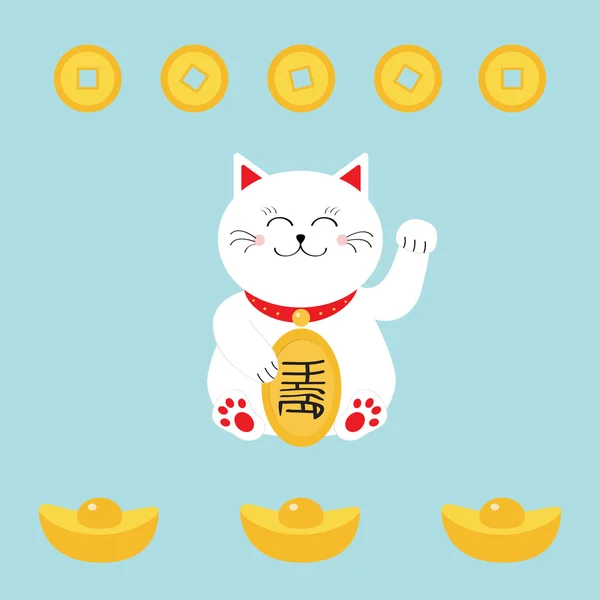 Japonés Maneki Neco gato — Vector de stock