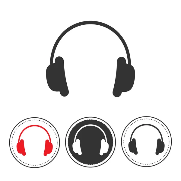 Ακουστικά με στρογγυλές κυκλικές γραμμές — Διανυσματικό Αρχείο