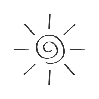 Spiral güneş parlayan işaret sembolü