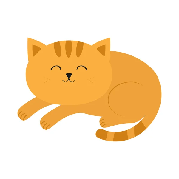 Cute lying sleeping orange cat — Stock Vector