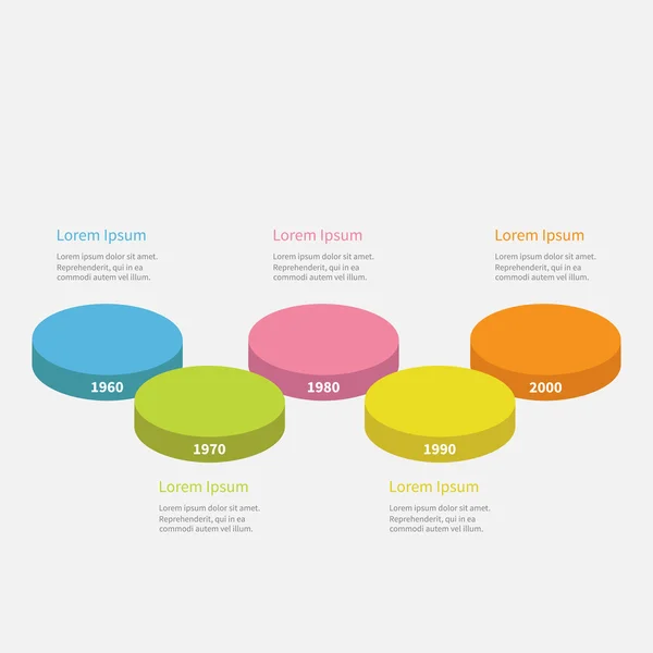 Chronologie en cinq étapes — Image vectorielle