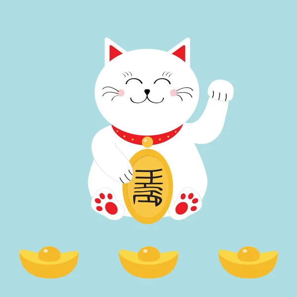 Japonês Maneki Neco gato — Vetor de Stock