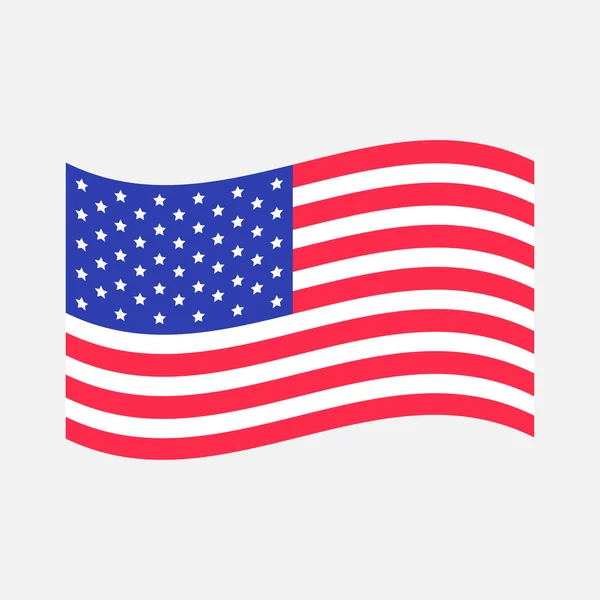 Integetett amerikai zászló ikon — Stock Vector