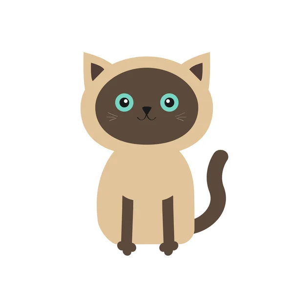 Siamese cat in flat design style. — Stock Vector