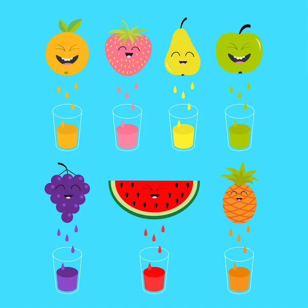 Fresh juice and glasses. — Stock Vector