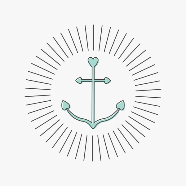 Anchor in vormen van hart. — Stockvector