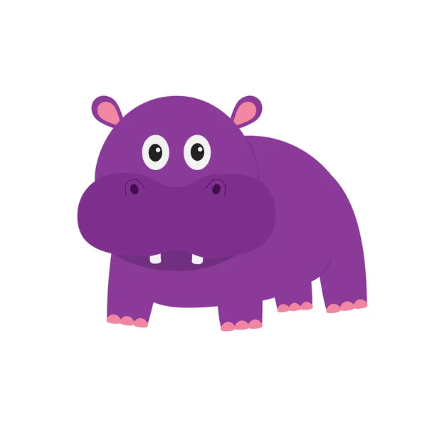 Hippopotamus. Cute cartoon — Stock Vector