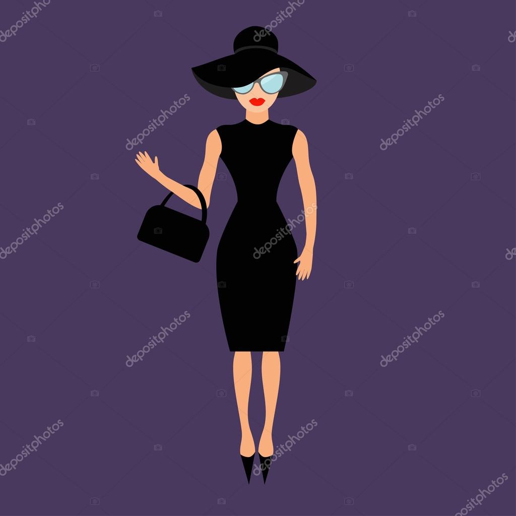 images Negro Dibujo Mujer Con Sombrero https sp depositphotos com 116912798 stock illustration woman in black elegant hat html
