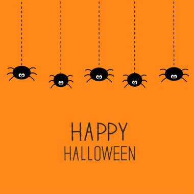 Siyah örümcekler asılı 