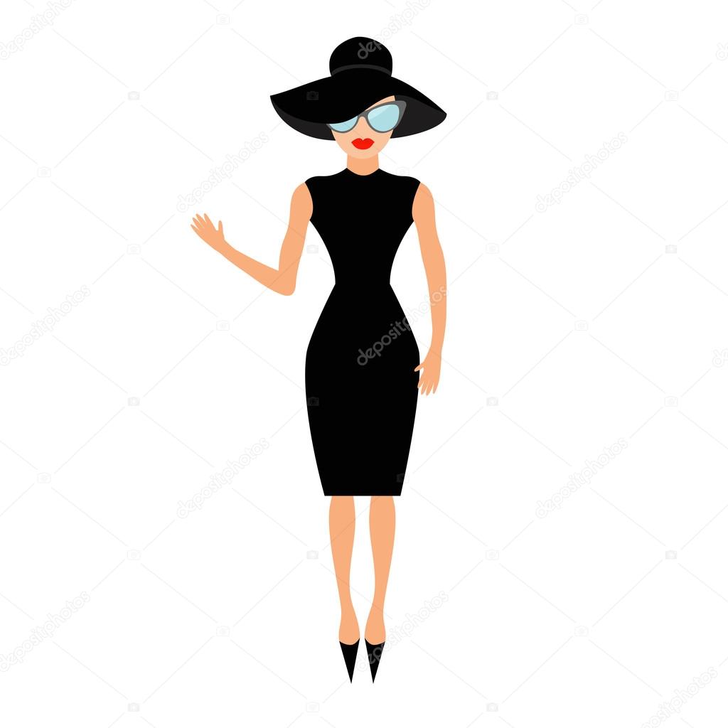 wallpapers Negro Dibujo Mujer Con Sombrero https sp depositphotos com 117185884 stock illustration woman in black elegant hat html
