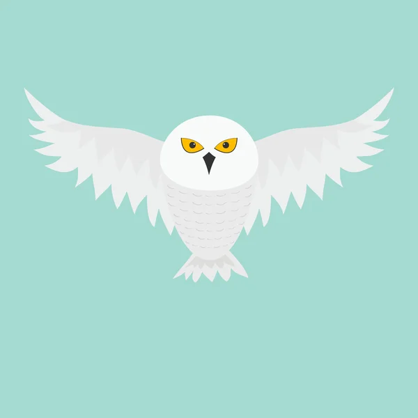 飞行的白色猫头鹰 o — 图库矢量图片