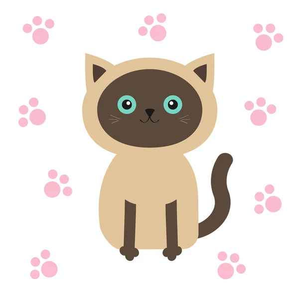 Siamese cat in flat design style. — Stock Vector