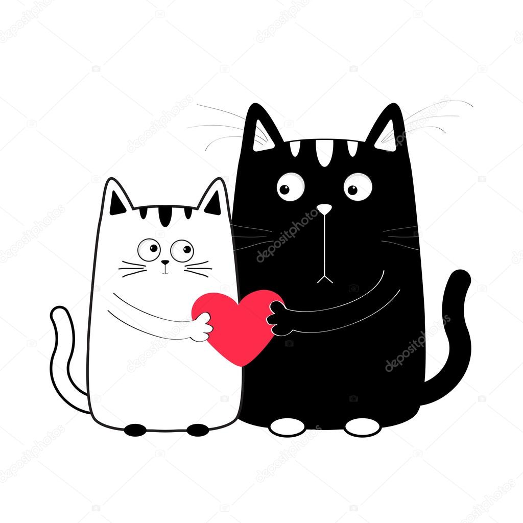 Kitty casal na data — Vetores de Stock © worldofvector #118329160