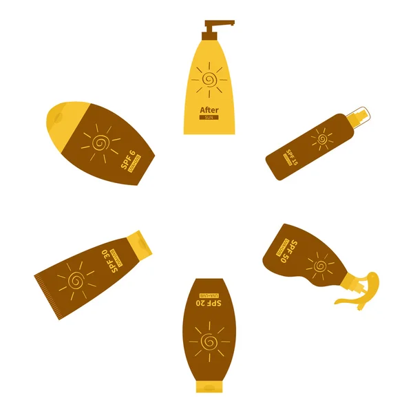 Tubes de produits de bronzage — Image vectorielle