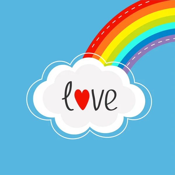 Rainbow on cloud in the sky — Stock Vector