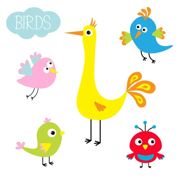 Cartoon vogel set — Stockvector