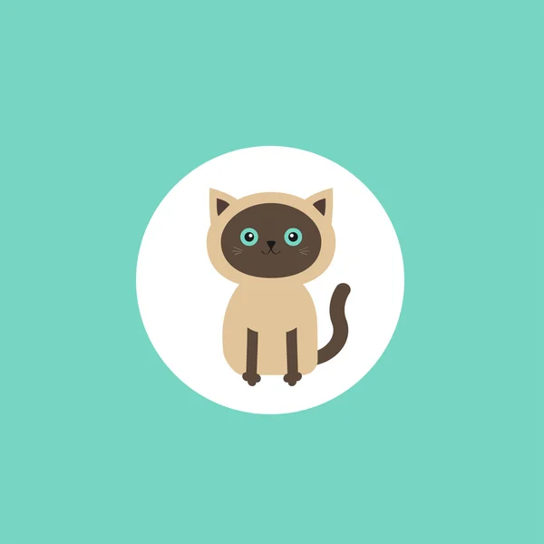 Siamese cat round circle icon — Stock Vector