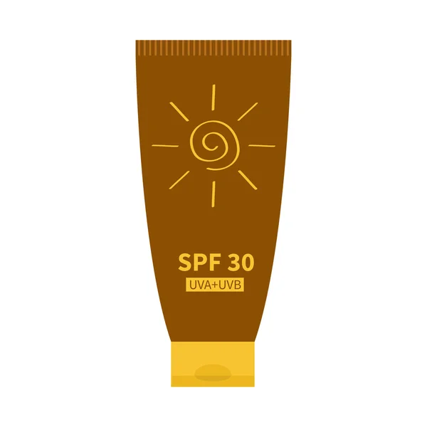 Tubo de protetor solar creme bronzeado do sol — Vetor de Stock