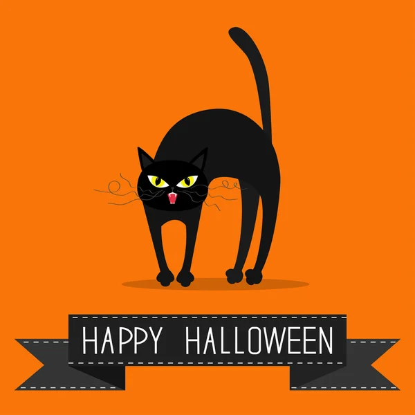 Tarjeta de felicitación feliz Halloween. — Vector de stock