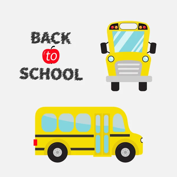 Autobus gialli pronti. Clipart cartone animato . — Vettoriale Stock