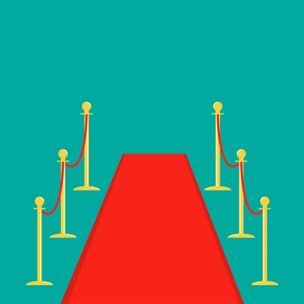 Red carpet en touw barrière — Stockvector