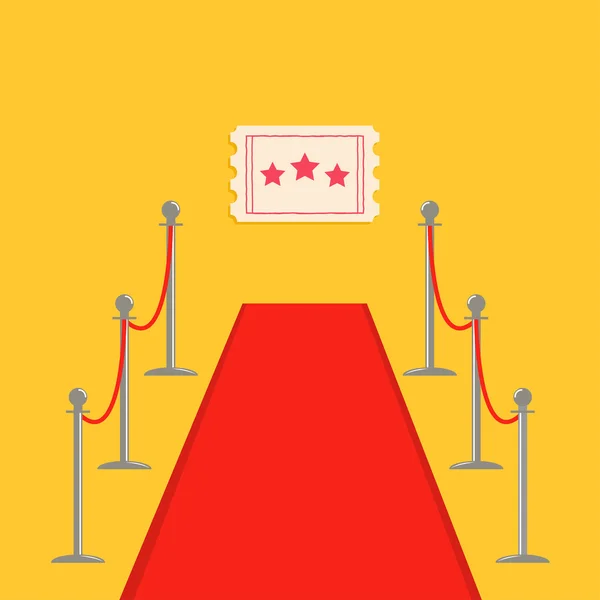 Червоний килим і мотузка бар'єр золоті позиції турнікети Прем'єра фільму — стоковий вектор