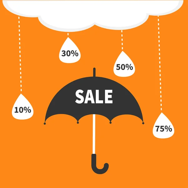 Monsoon season offer. Black umbrella. — Stock Vector