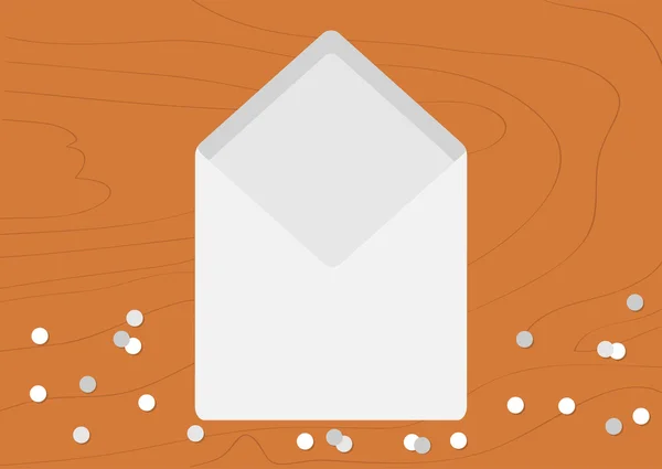 White Opened Blank Envelope empty letter. — Stok Vektör