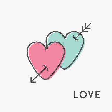 Kalp ok işareti simgesi.  