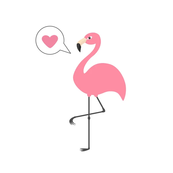 Pink flamingo on one leg. — Stock Vector