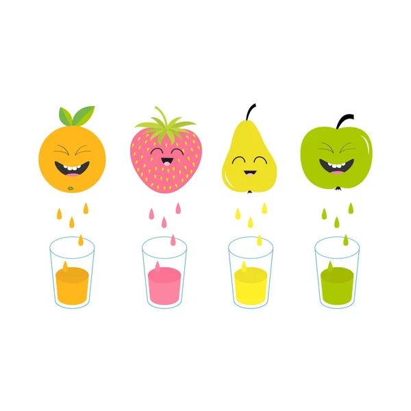 Jus et verres frais . — Image vectorielle