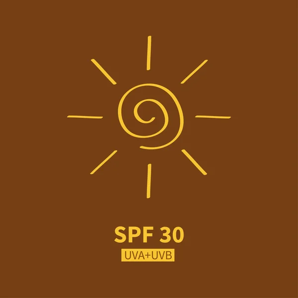 Yellow spiral sun shining sign symbol — Stockvector