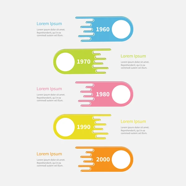 5 krok osi czasu Infographic. — Wektor stockowy