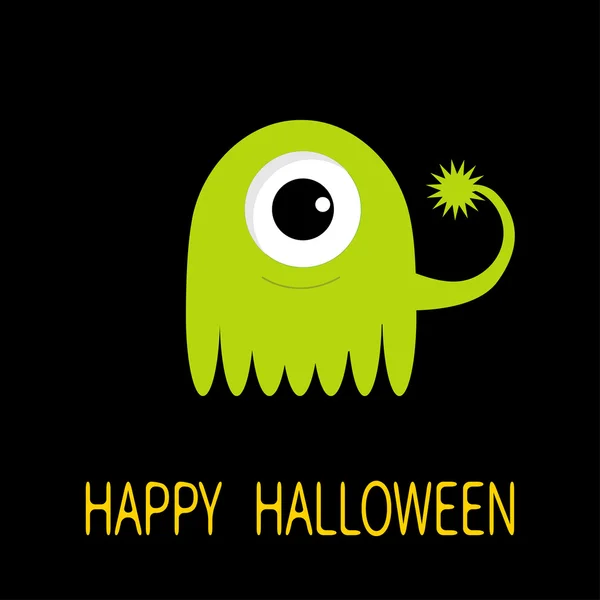 Halloween  card and green monster — Stock Vector
