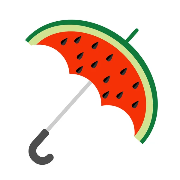 Tranche de pastèque avec forme de parapluie — Image vectorielle