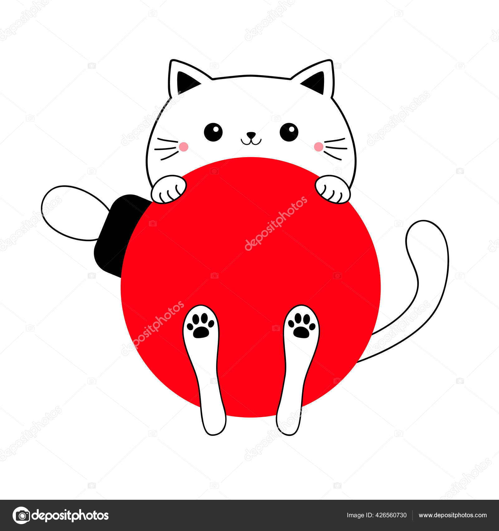 gato engraçado dos desenhos animados, ilustração vetorial bonito