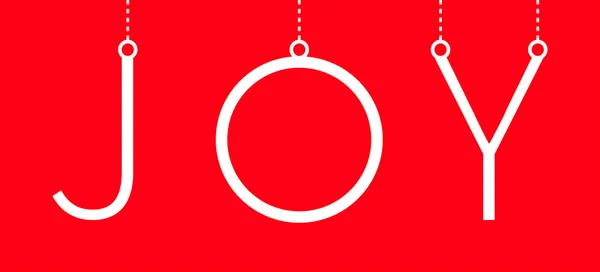 Messaggio Gioia Sospensione Linea Tratteggio Icona Della Palla Natale Giocattolo — Vettoriale Stock