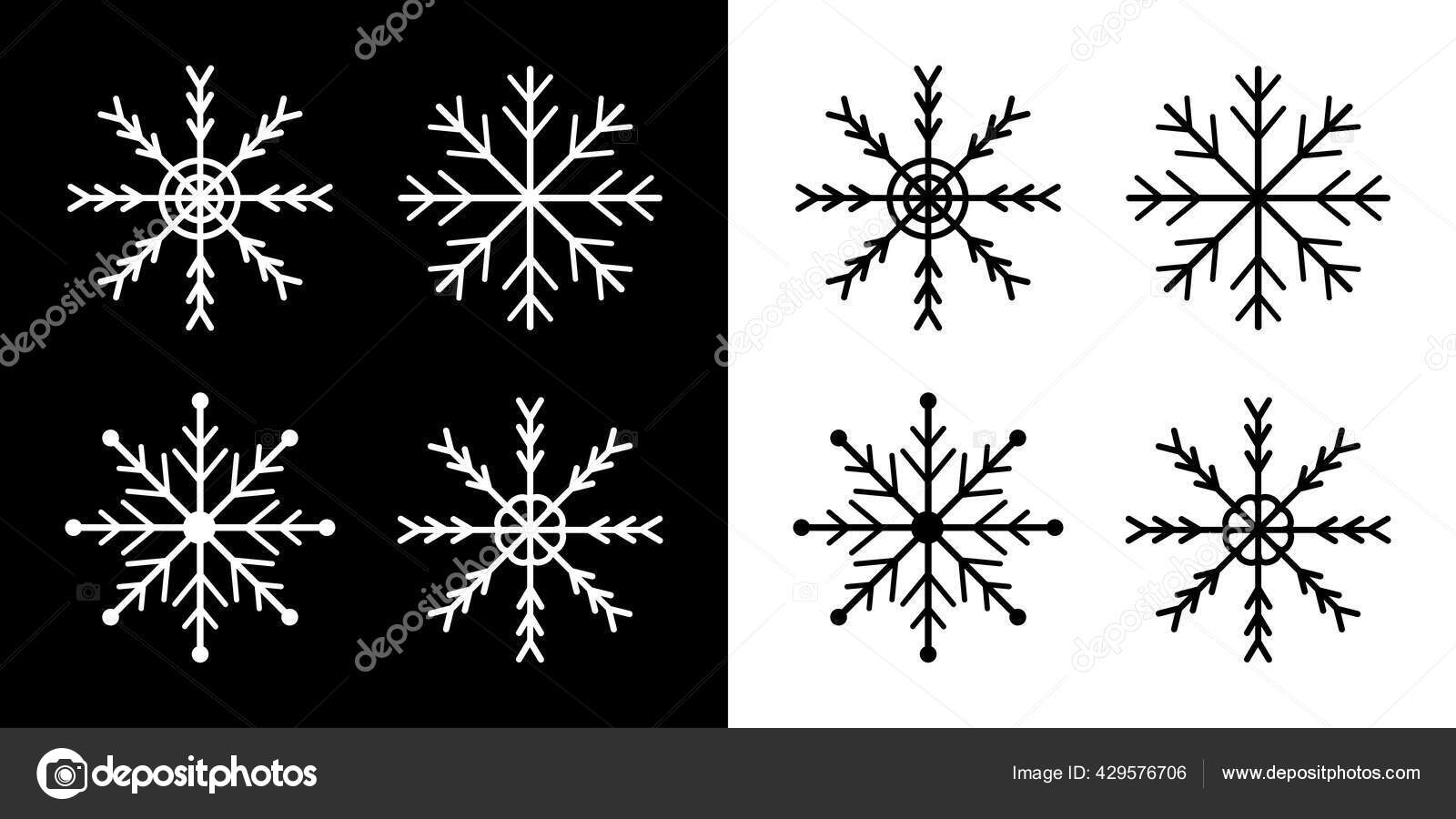 Set of White Snowflakes, Vectors