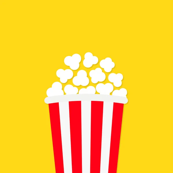 Palomitas Icono Noche Cine Caja Tiras Roja Blanca Gran Tamaño — Vector de stock