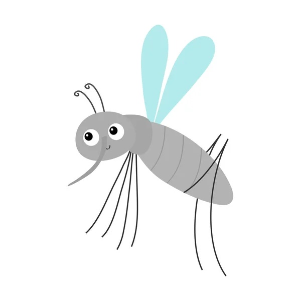 Ícone Mosquito Gnat Bonito Desenho Animado Kawaii Personagem Engraçado Coleção — Vetor de Stock