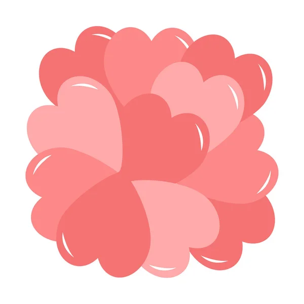 ピンクのハートアイコンセット ハッピーバレンタインデーの記号シンプルなテンプレート グリーティングカードが好き 輝く効果 装飾要素 かわいいグラフィックオブジェクト フラットデザイン 隔離されてる 白地だ ベクトル — ストックベクタ