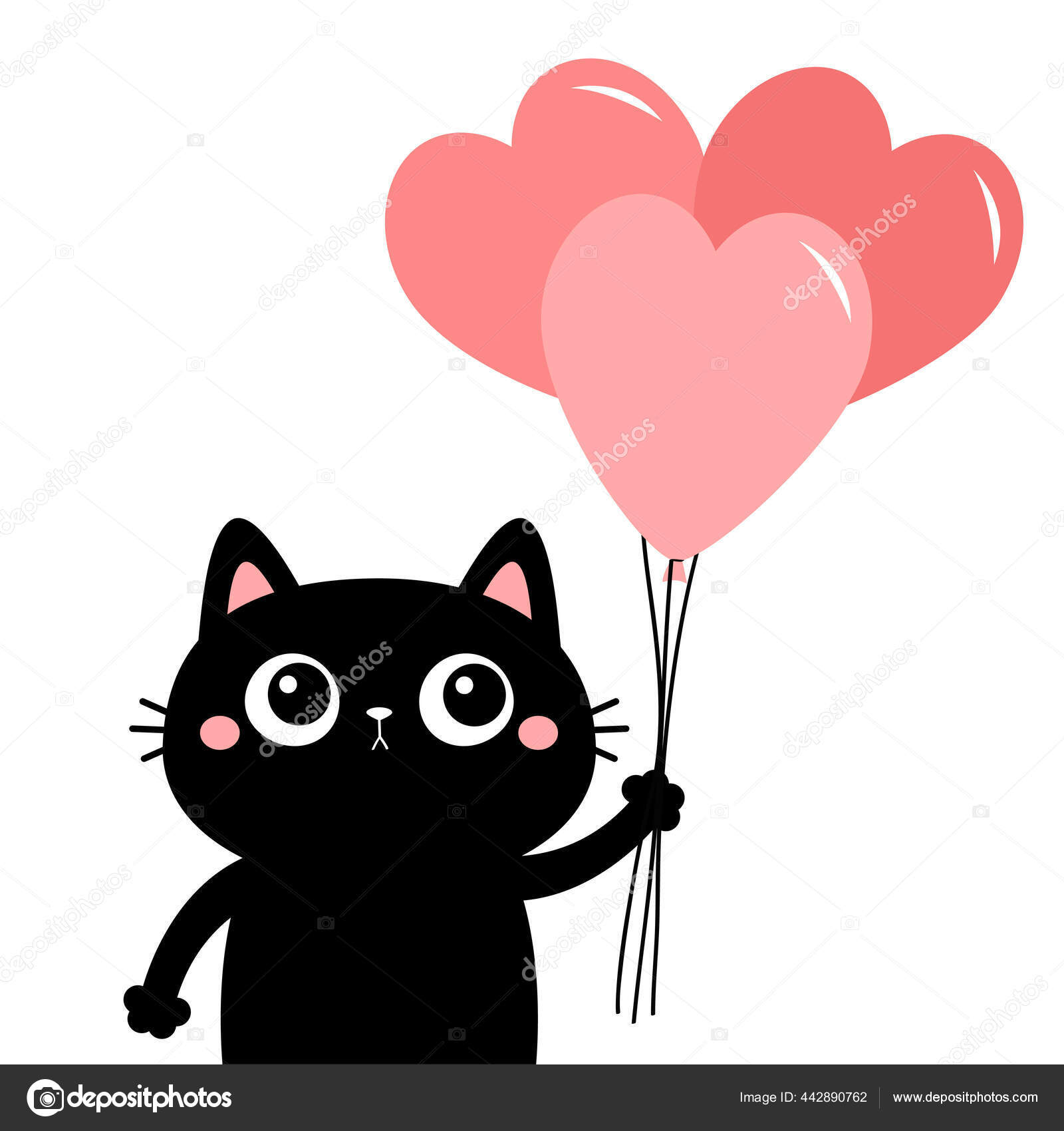 Baixe Carta de Jogo de Gato Preto Cartoon Brincalhão com Coração Vermelho  PNG - Creative Fabrica