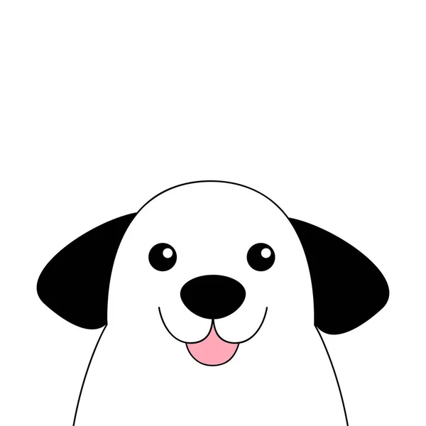 Hundekonturlinie Gesicht Kopf Silhouette Nette Cartoon Pooch Figur Doodle Lineare — Stockvektor