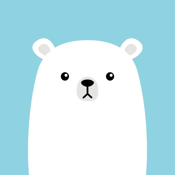 Faţă Albă Pui Urs Polar Animalul Arctic Drăguț Desene Animate — Vector de stoc