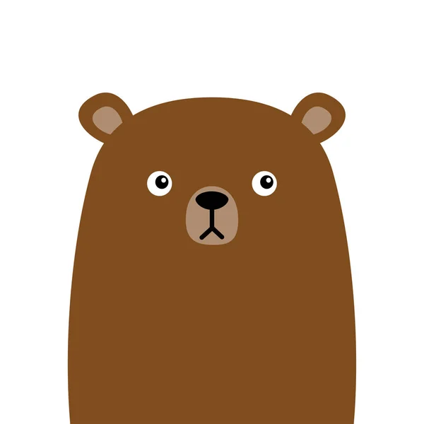 Urso Pardo Bonito Grizzly Cara Engraçada Personagem Desenhos Animados Kawaii —  Vetores de Stock