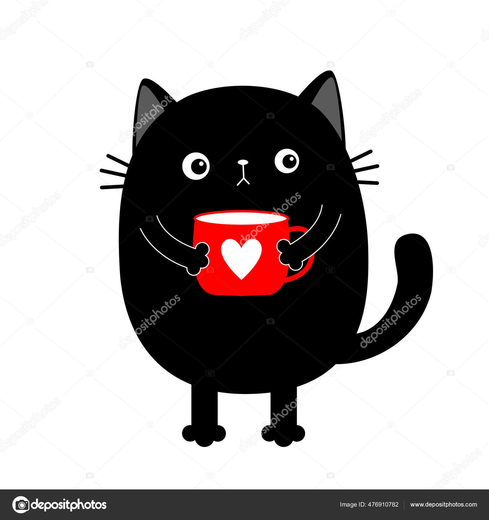 Black cat icon cute funny cartoon grumpy Vector Image