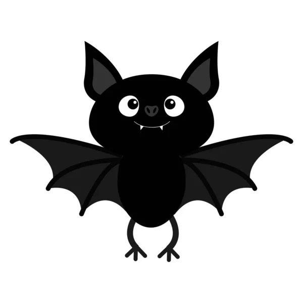 Jolie Batte Volante Joyeux Halloween Cartoon Kawaii Drôle Bébé Animal — Image vectorielle
