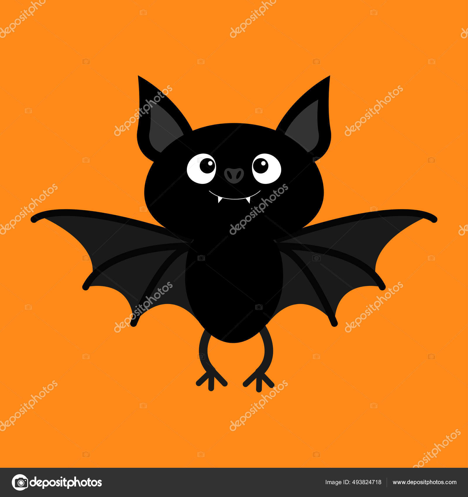 Desenho plano morcego halloween